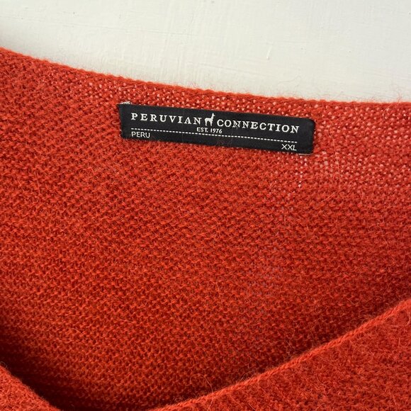 Peruvian Connection Red Plus-Size Royal Alpaca Knit Minimalist Dress Sz XXL - Picture 5 of 9